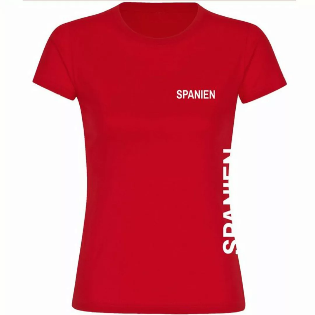 multifanshop T-Shirt Damen Spanien - Brust & Seite - Frauen günstig online kaufen