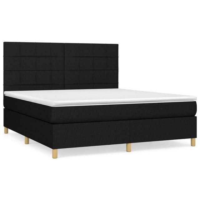 furnicato Bett Boxspringbett mit Matratze Schwarz 160x200 cm Stoff (1-tlg) günstig online kaufen