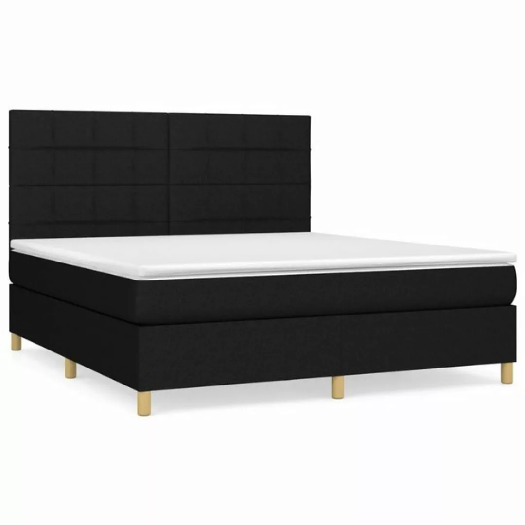 furnicato Bett Boxspringbett mit Matratze Schwarz 160x200 cm Stoff günstig online kaufen