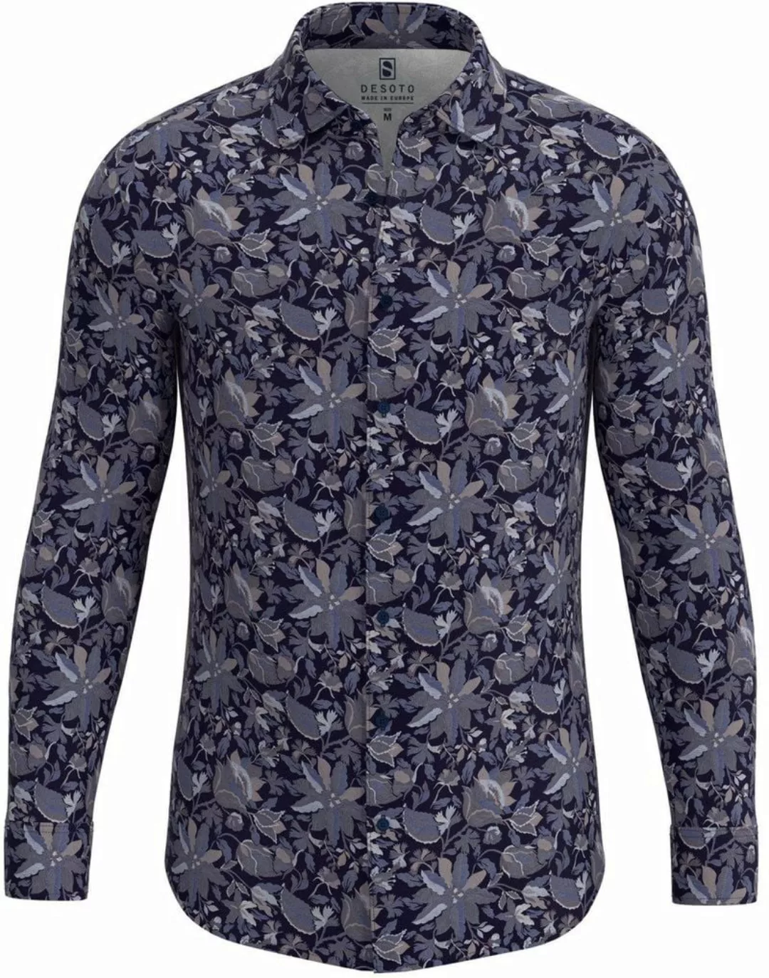 DESOTO Hemd Kent Blumenmuster Blau - Größe XL günstig online kaufen