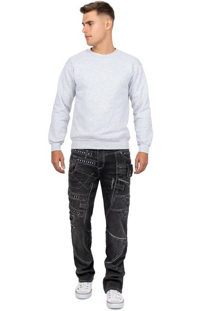 Kosmo Lupo 5-Pocket-Jeans Auffällige Herren Hose BA-KM001-2 Grau W34/L34 (1 günstig online kaufen