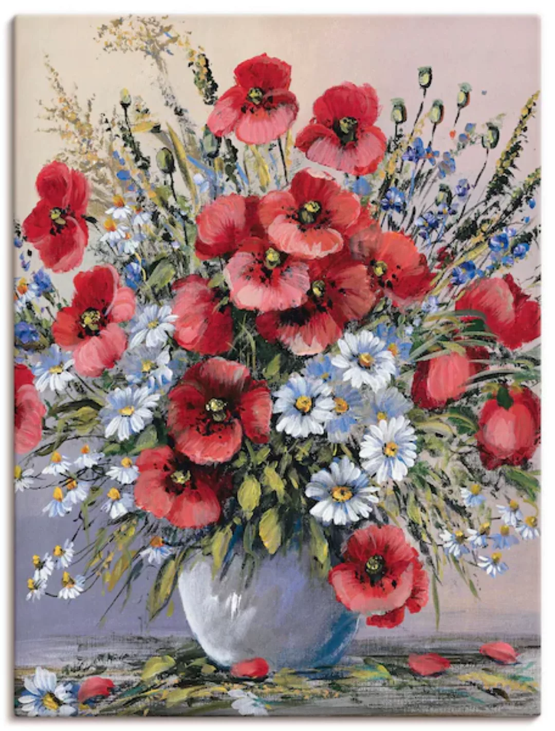 Artland Wandbild »Rote Mohnblumen«, Blumen, (1 St.), als Leinwandbild, Post günstig online kaufen