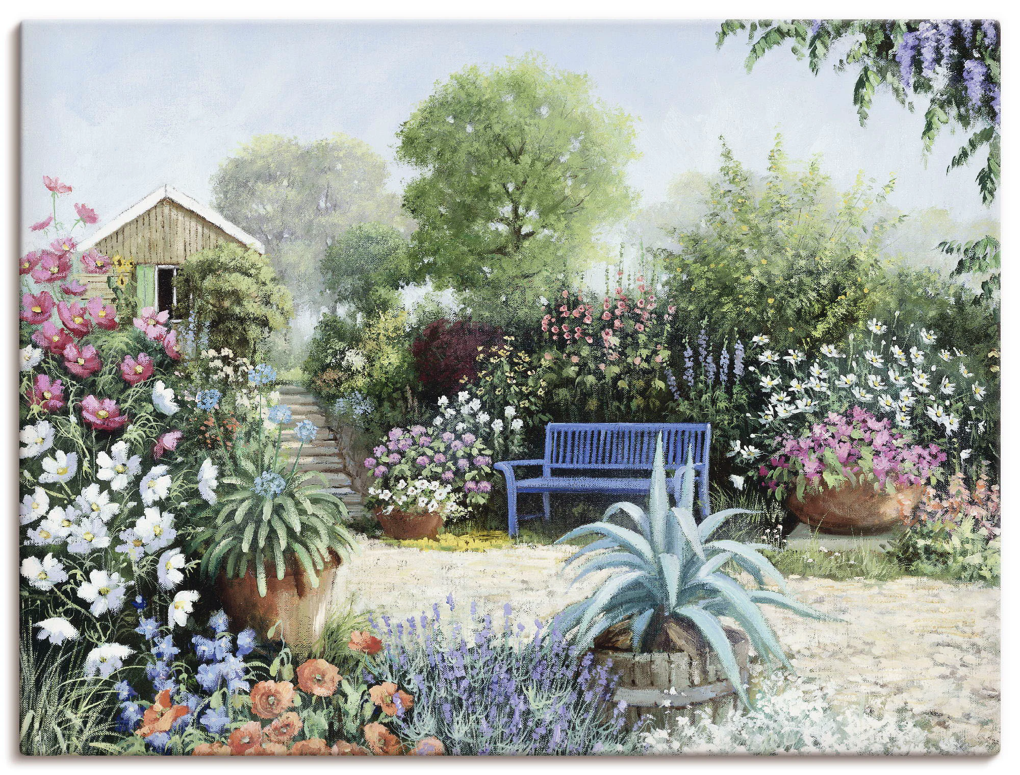 Artland Leinwandbild "Ruhiger Garten", Garten, (1 St.), auf Keilrahmen gesp günstig online kaufen