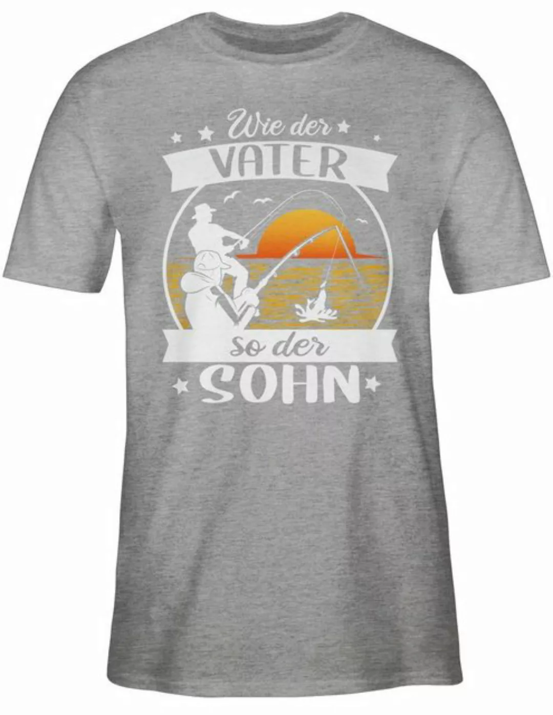 Shirtracer T-Shirt Wie der Vater so der Sohn - Angeln - weiß/orange Angler günstig online kaufen