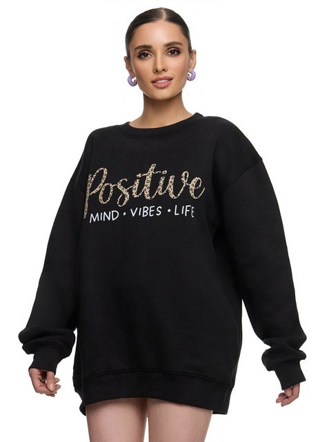 Worldclassca Sweatshirt Worldclassca Oversized Sweatshirt POSITIVE Print La günstig online kaufen