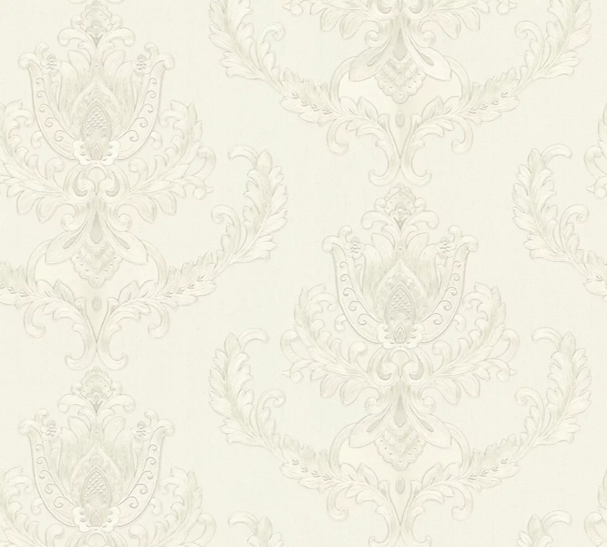 Bricoflor Französische Tapete in Silber Weiß Ornament Vliestapete Hell Idea günstig online kaufen