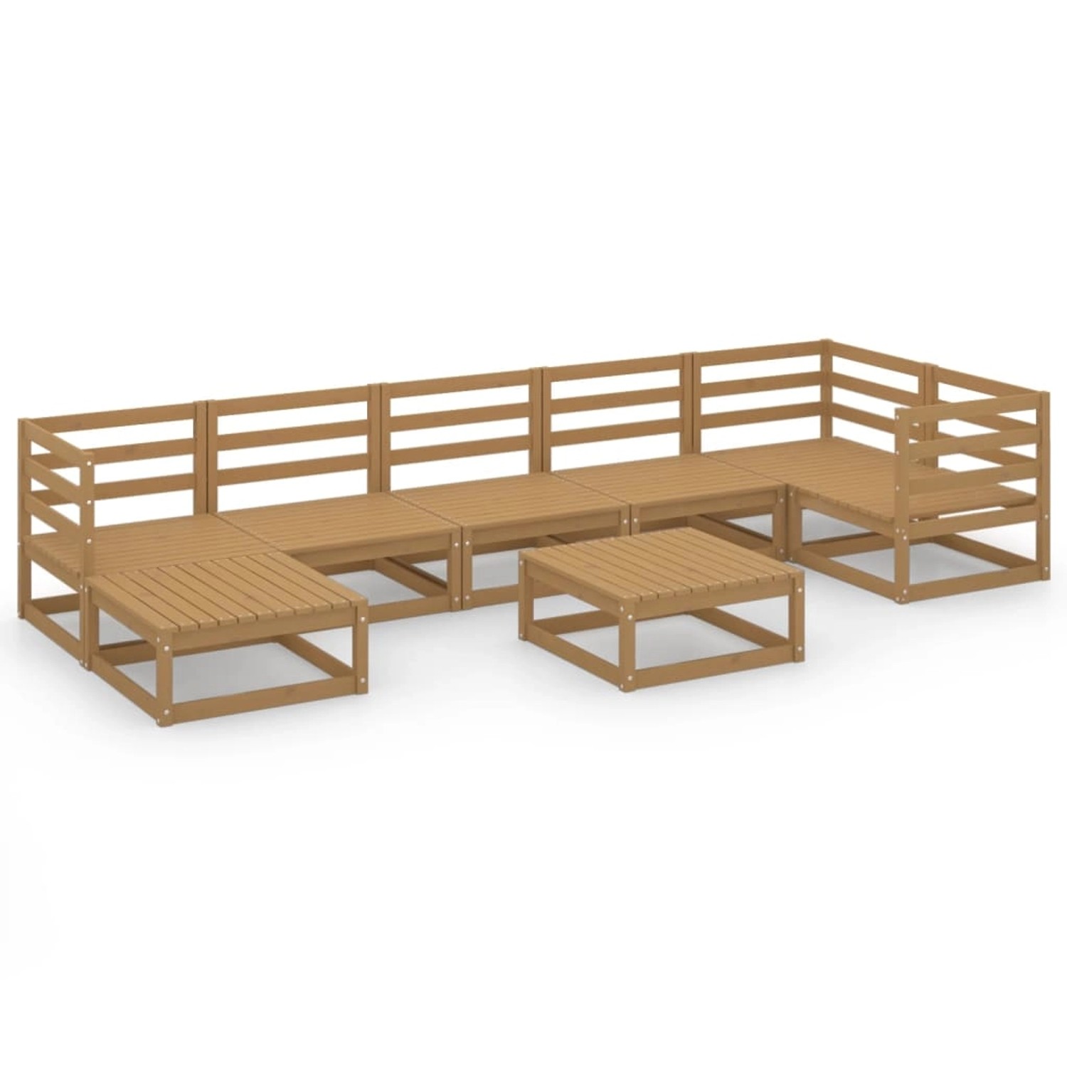 vidaXL 8-tlg Garten-Lounge-Set Honigbraun Massivholz Kiefer Modell 7 günstig online kaufen