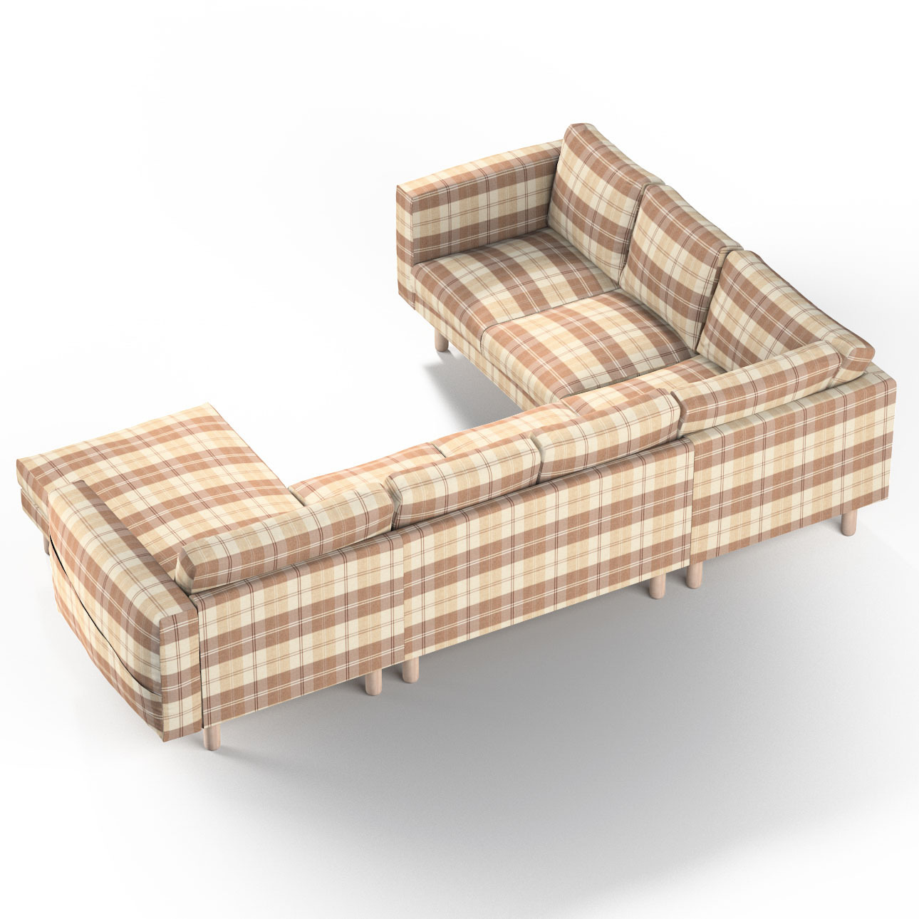 Bezug für Norsborg 5-Sitzer Ecksofa mit Recamiere, braun-beige, Norsborg Be günstig online kaufen