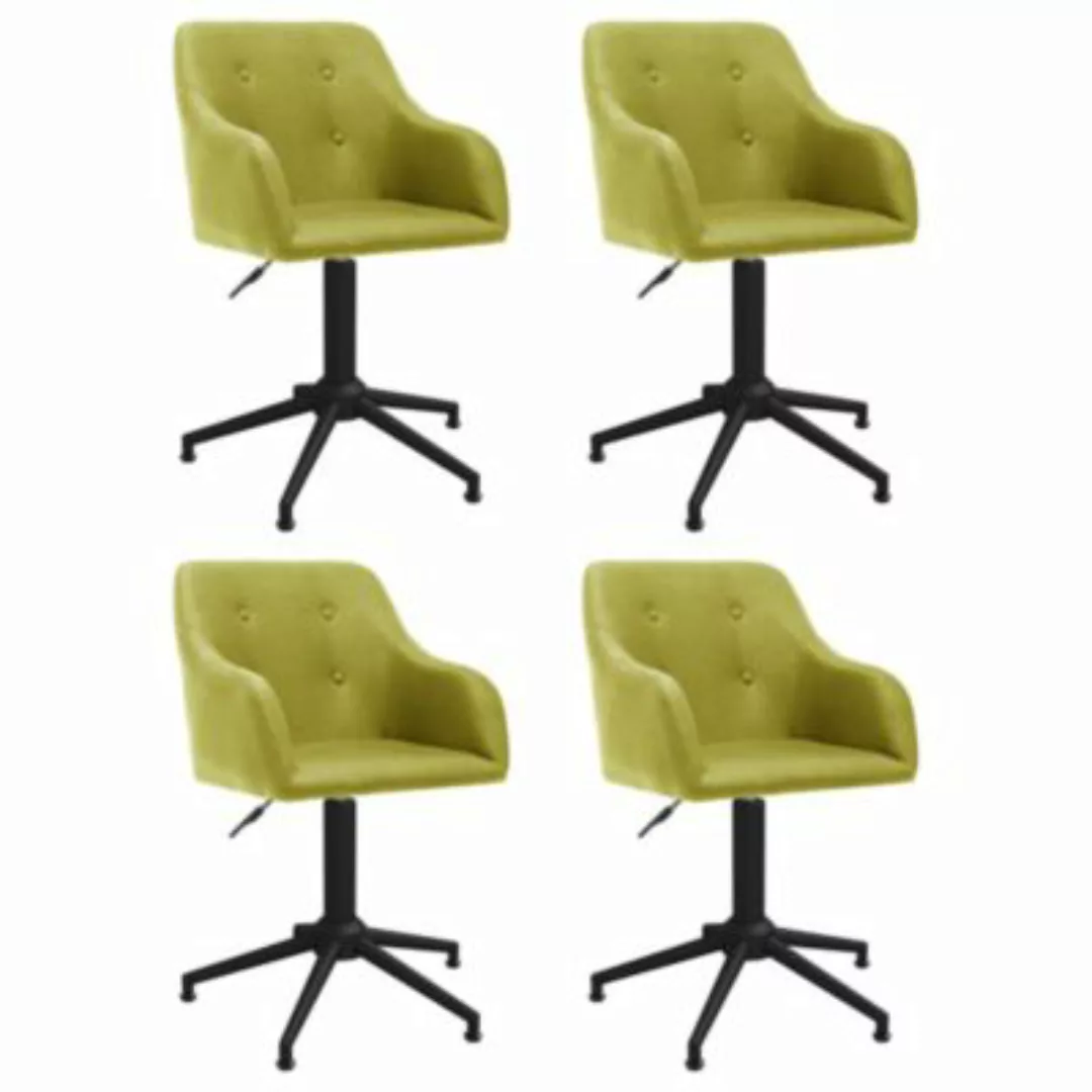 vidaXL Esszimmerstühle 4 Stk. Drehbar Grün Stoff Esszimmerstuhl grün günstig online kaufen