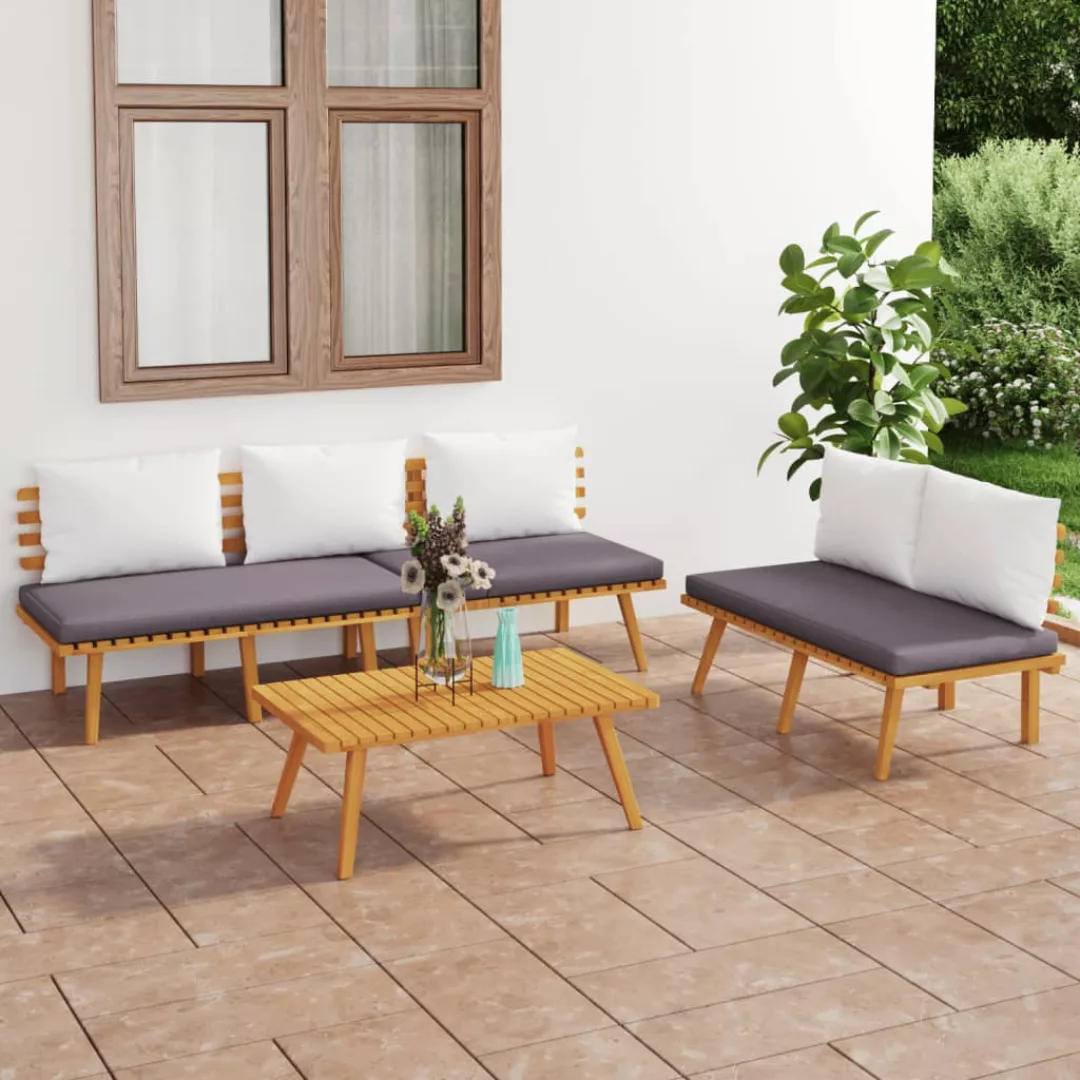 Vidaxl 3-tlg. Garten-lounge-set Mit Kissen Massivholz Akazie günstig online kaufen