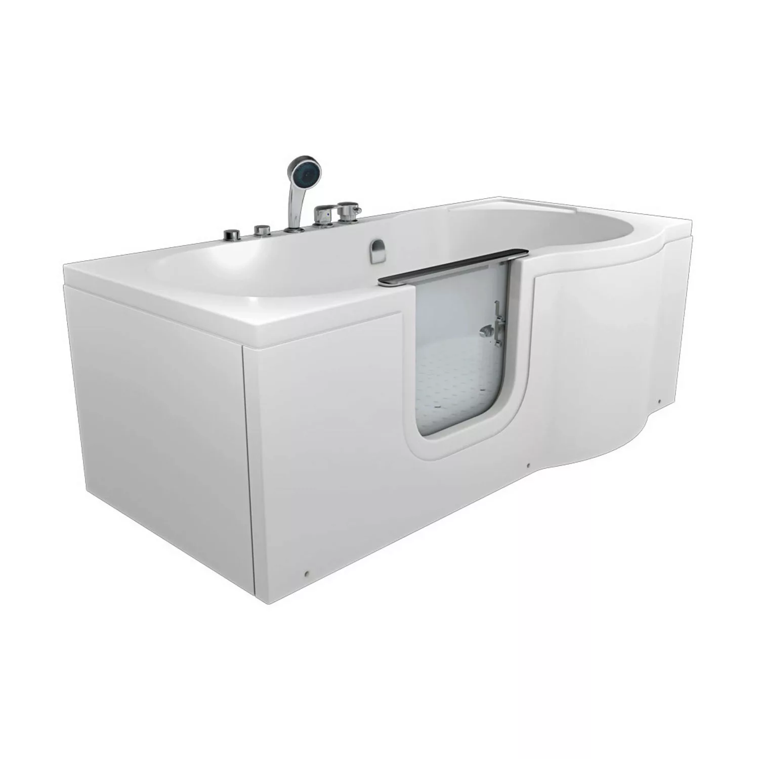 AcquaVapore Seniorenwanne mit Tür Whirlpool S12-AIR-L Badewanne 170x85cm günstig online kaufen