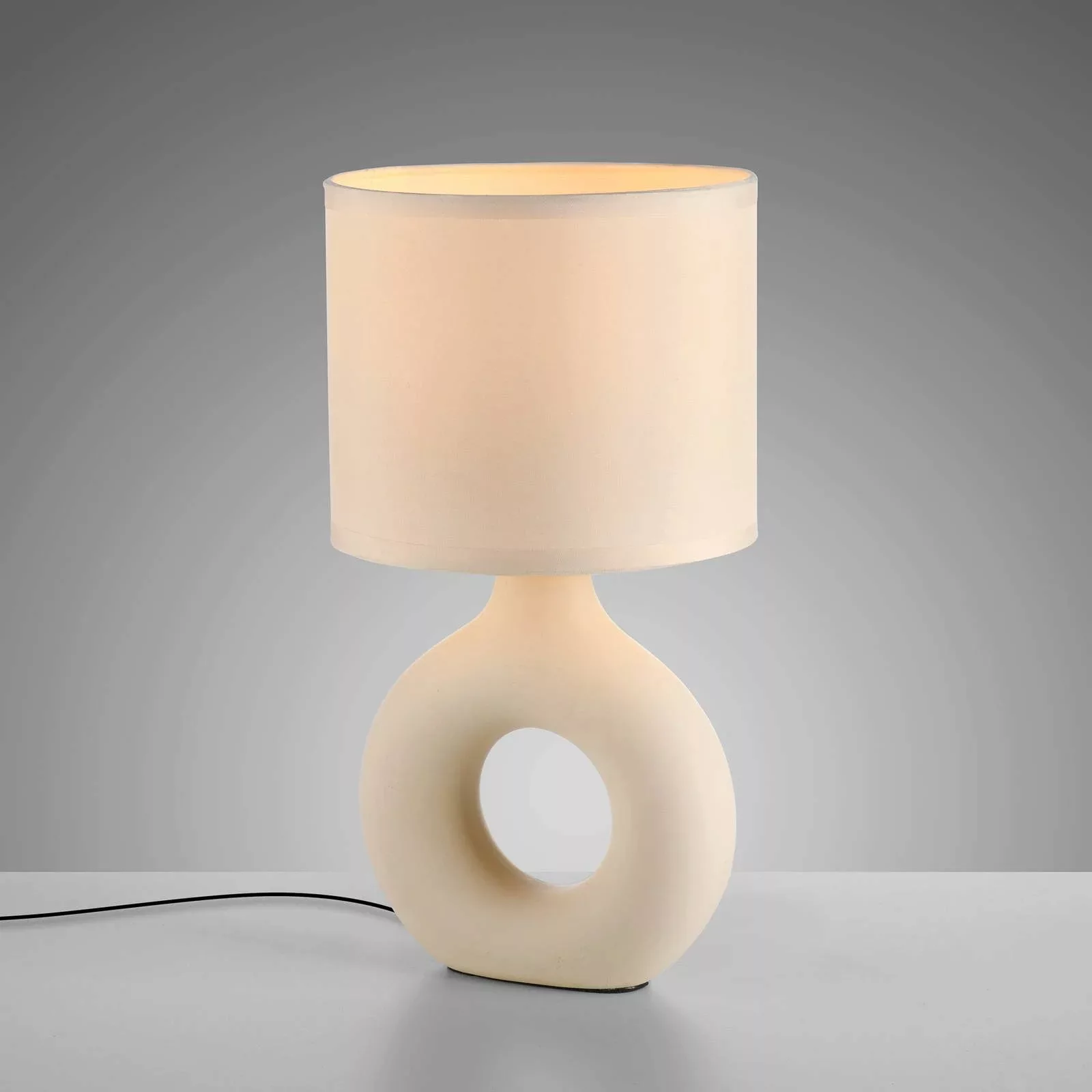 JUST LIGHT. Tischleuchte Carara, Fuß Keramik, beige günstig online kaufen