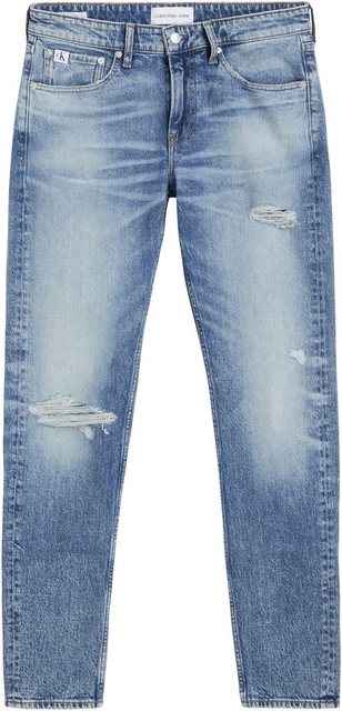 Calvin Klein Jeans Tapered-fit-Jeans SLIM TAPER mit Leder-Badge günstig online kaufen