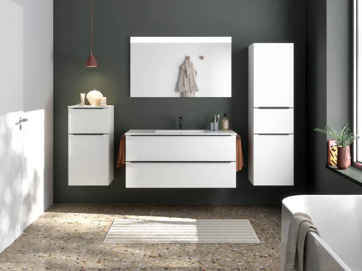 nobilia® Badmöbel-Set Levere, (4-St., vormontiert, mit günstig online kaufen