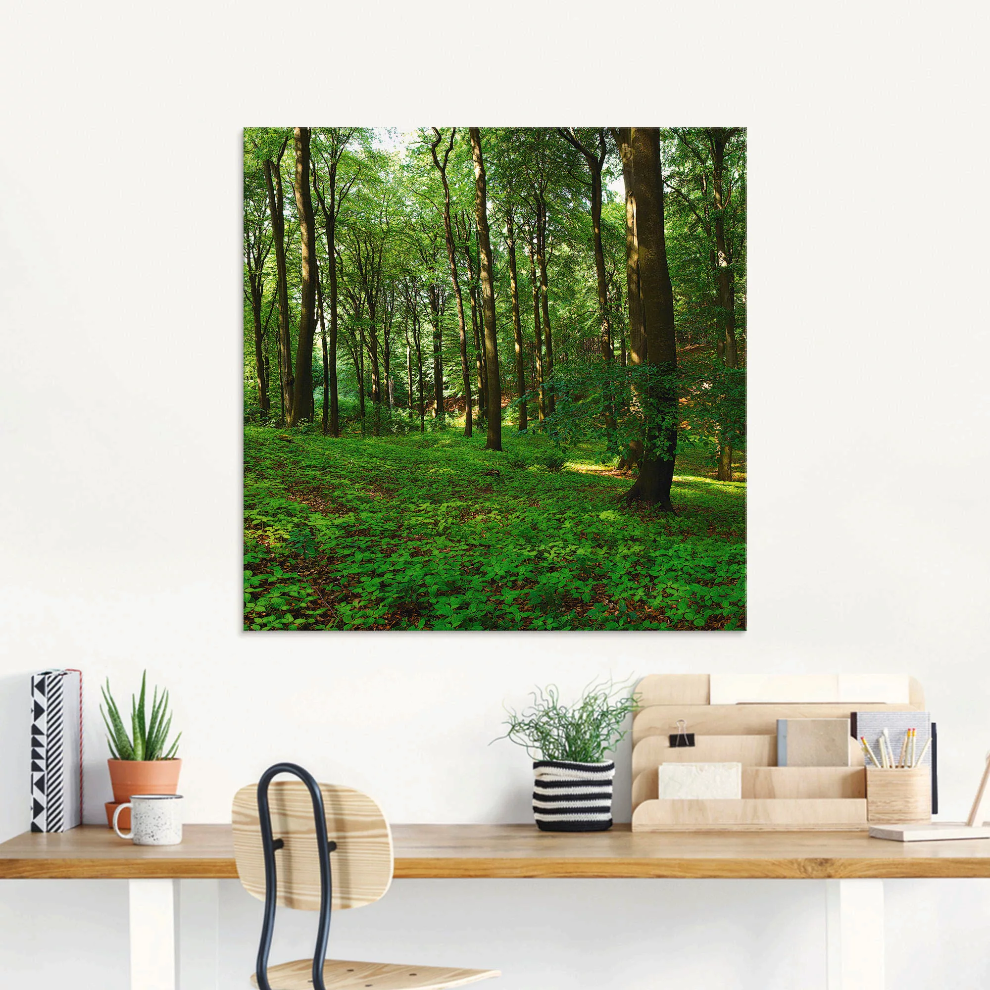 Artland Glasbild "Panorama von einem grünen Sommerwald", Wald, (1 St.), in günstig online kaufen