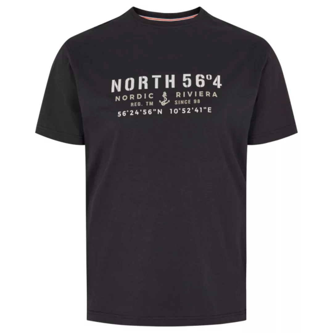 north 56 4 Print-Shirt Schwarzes North 56°4 T-Shirt in Übergrößen bis 10XL günstig online kaufen