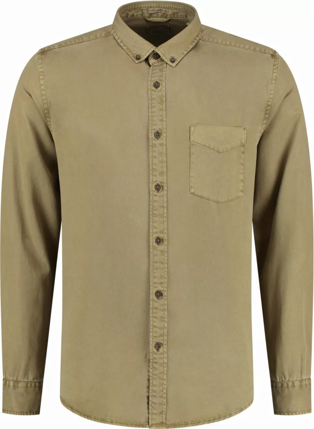 Dstrezzed Hemd Garment Dyed Tencel Khaki - Größe M günstig online kaufen