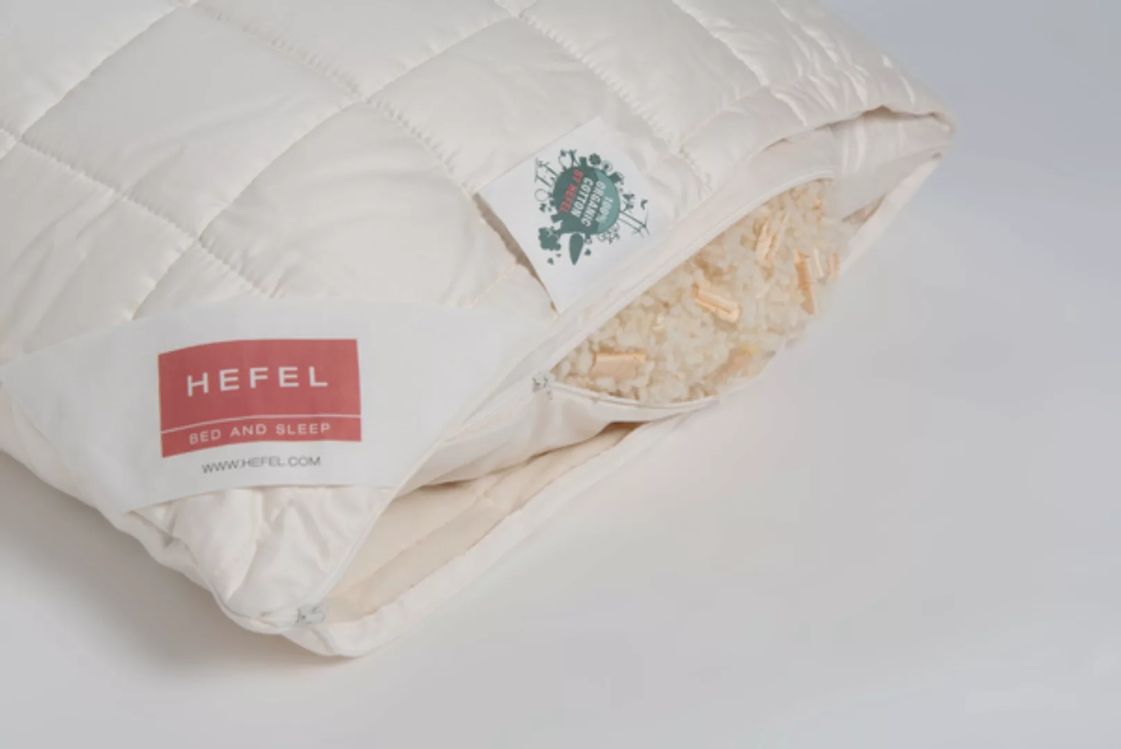 Hefel Kissen Bio Zirbe 100 % Organic Cotton Feinsatin -Füllung 100 % Schafs günstig online kaufen