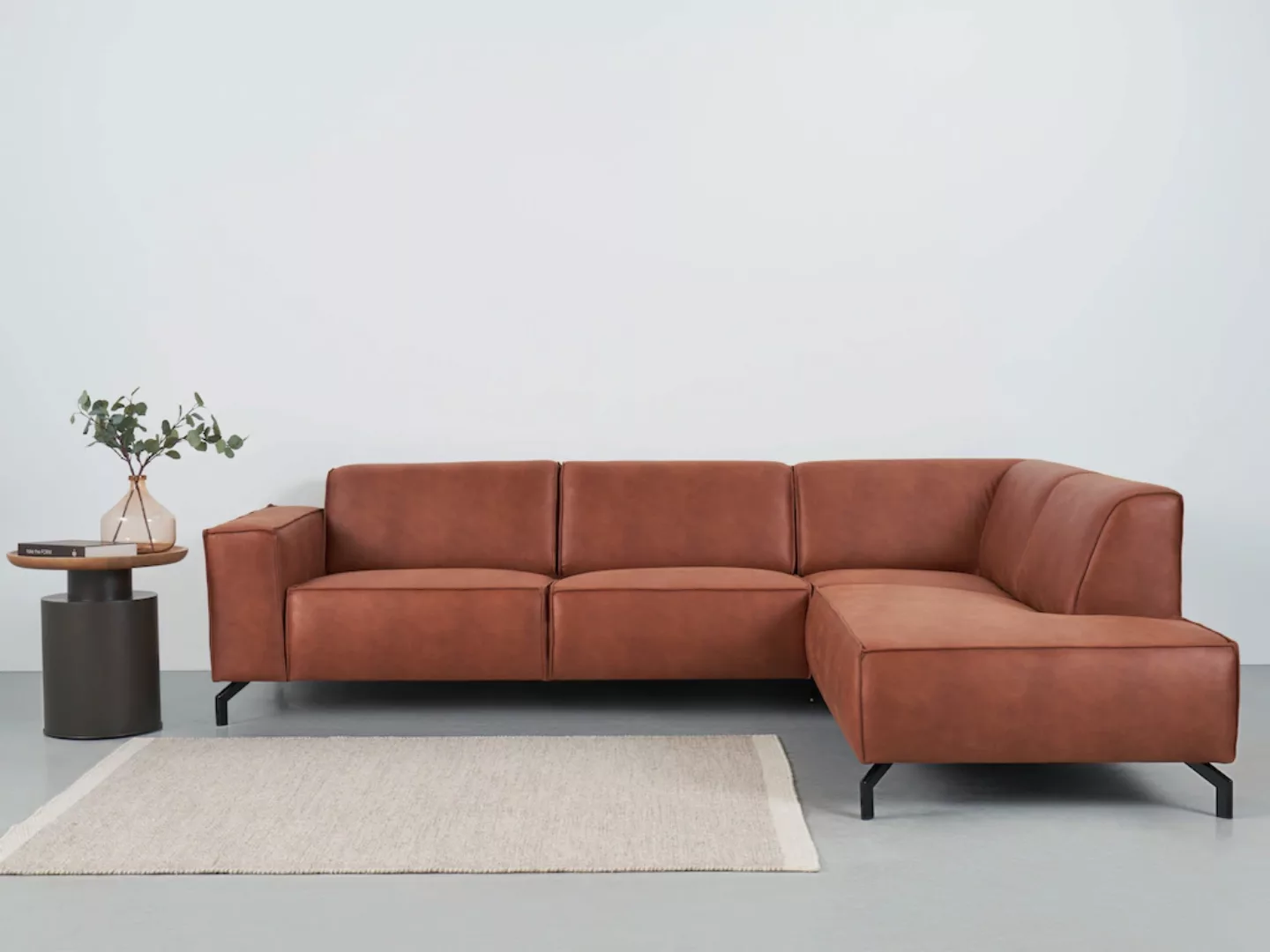Places of Style Ecksofa Lorcan, in Lederoptik oder Strukturstoff lieferbar günstig online kaufen