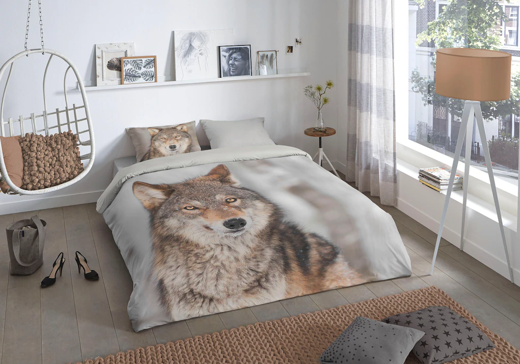 good morning Wendebettwäsche »Wolf«, mit Tierprint günstig online kaufen