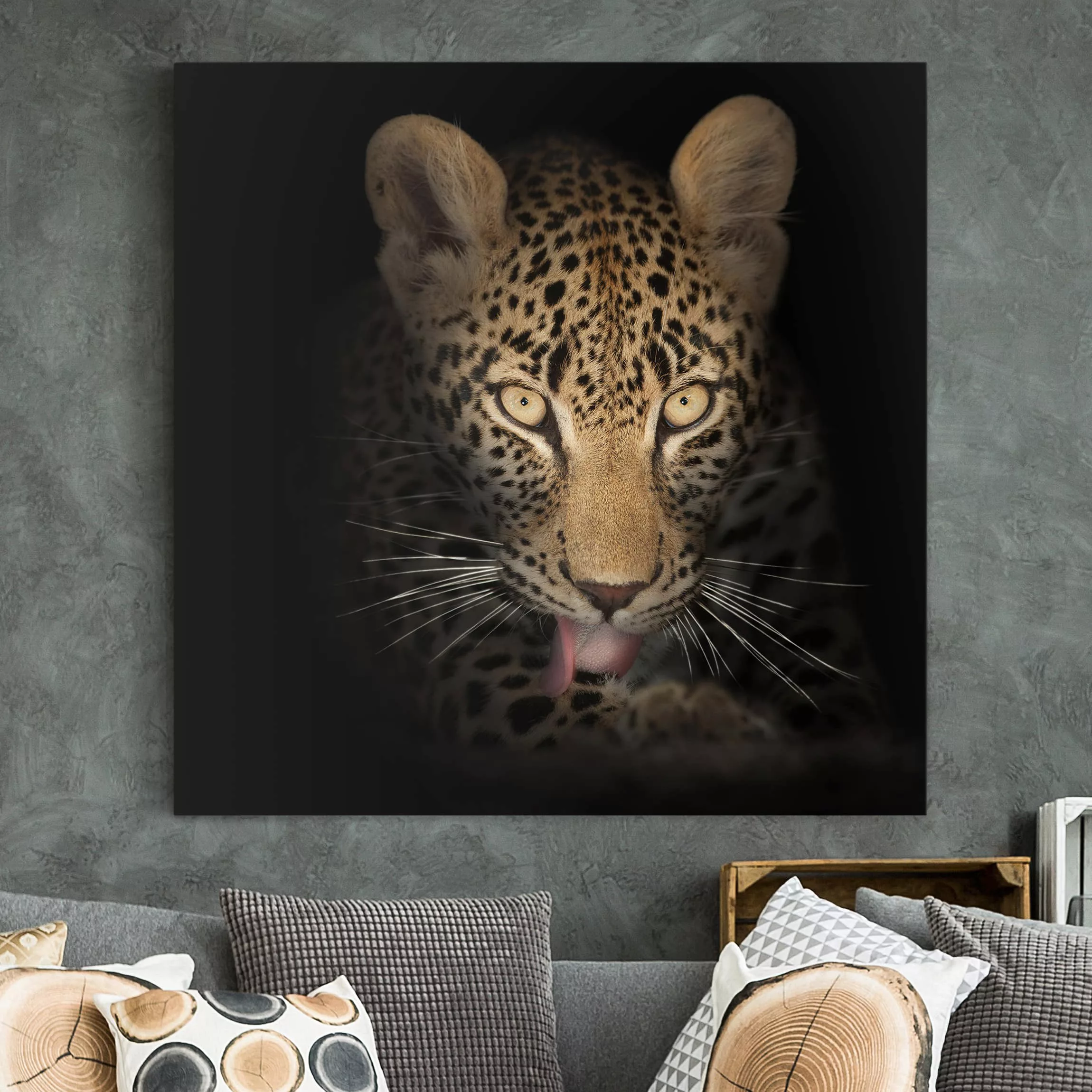 Leinwandbild Tiere - Quadrat Resting Leopard günstig online kaufen