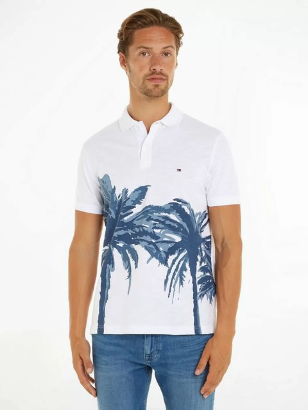 Tommy Hilfiger Poloshirt "PALM PLACEMENT PRINT REG POLO", kontrastreicher P günstig online kaufen