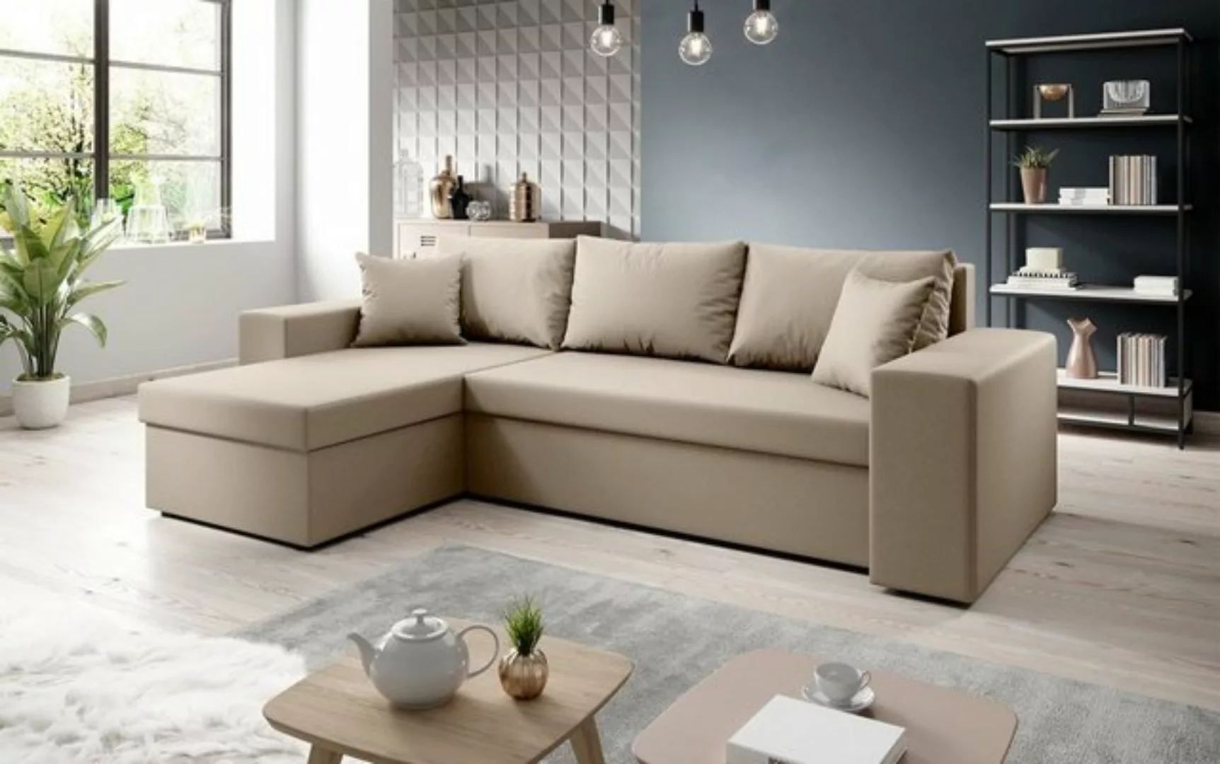 Luxusbetten24 Schlafsofa Designer Sofa Denver, mit Stauraum und Schlaffunkt günstig online kaufen