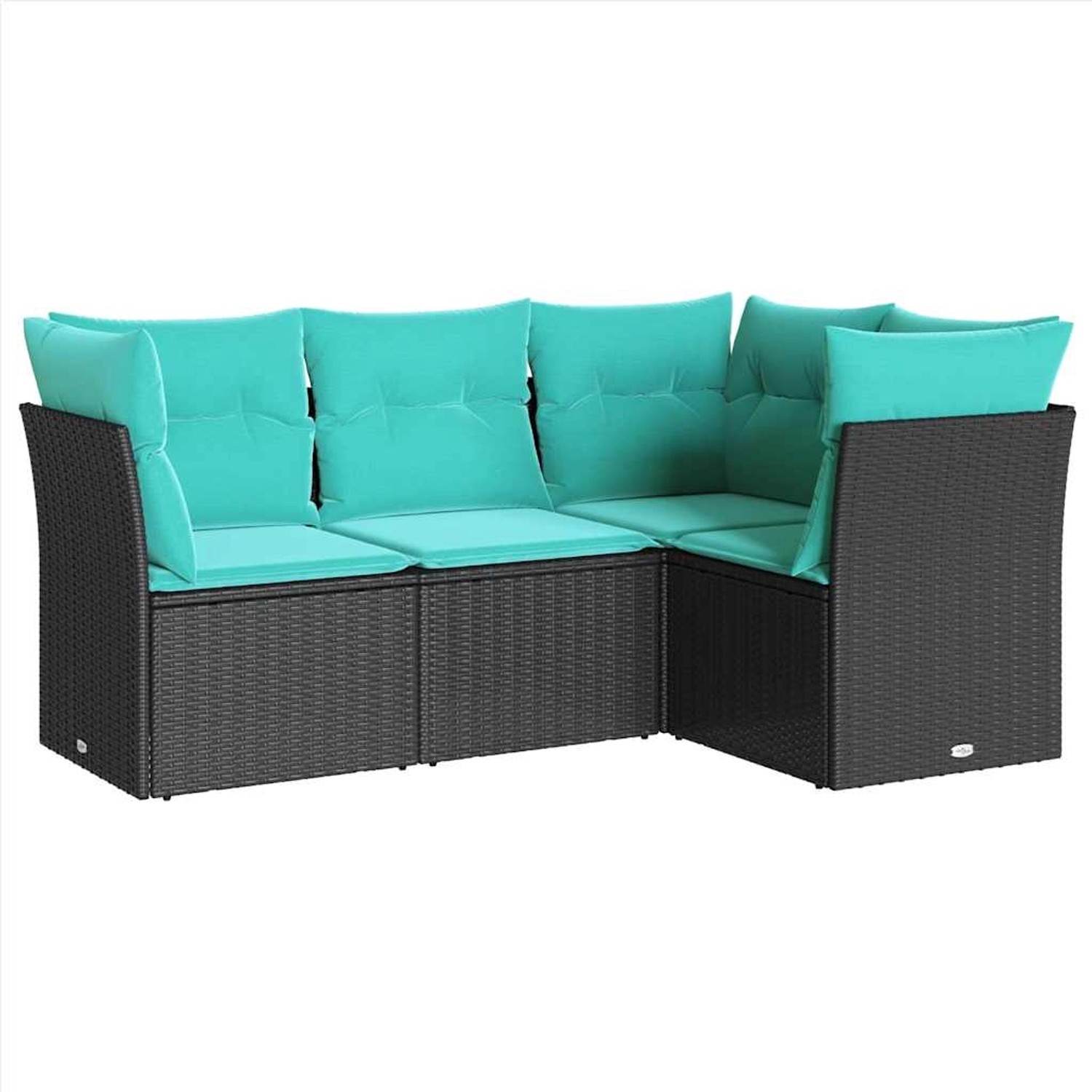 vidaXL 4-Tlg Garten-Sofagarnitur mit Kissen Schwarz Poly Rattan 3217577 günstig online kaufen