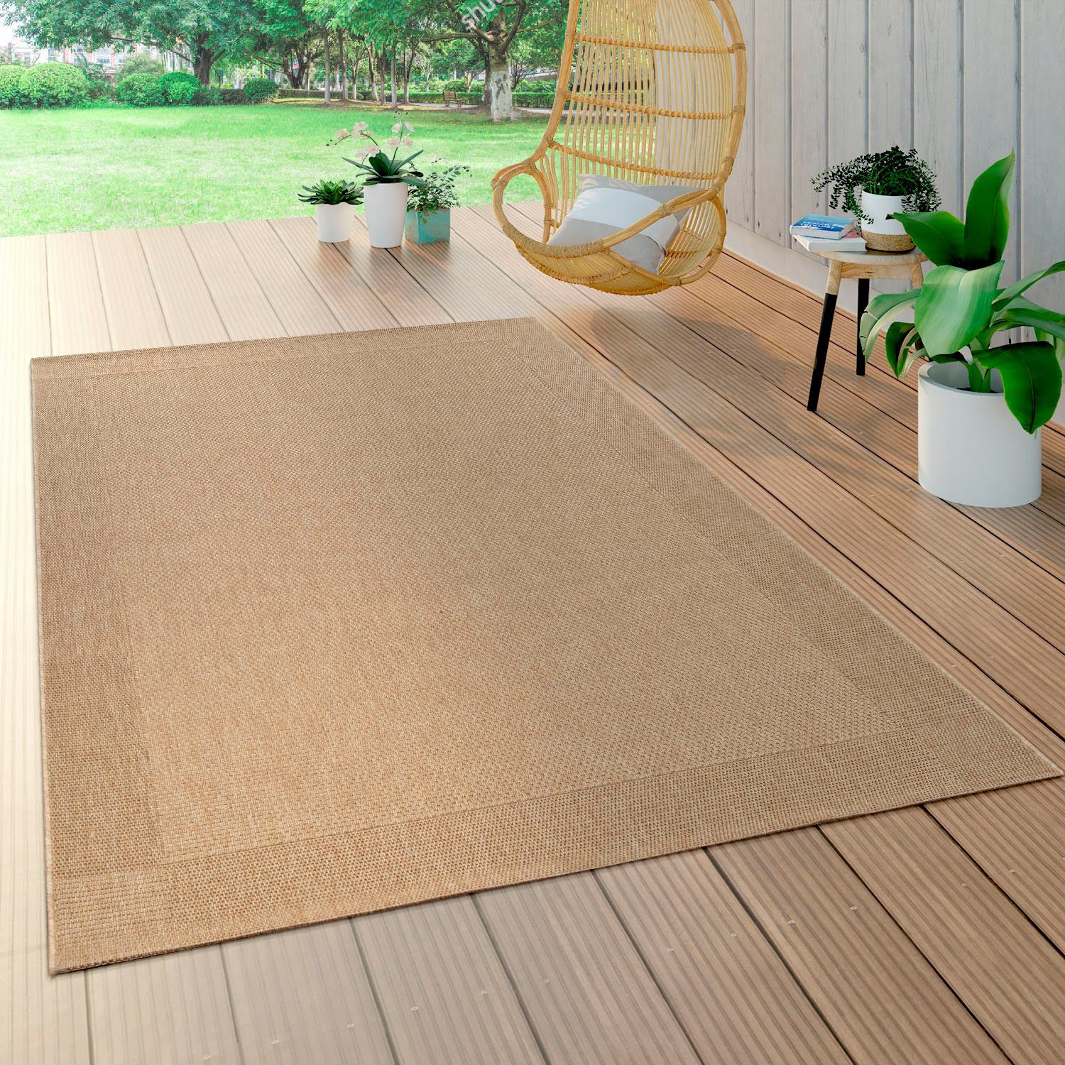 Paco Home Teppich »Waregem 621«, rechteckig, 4 mm Höhe, Flachgewebe, melier günstig online kaufen