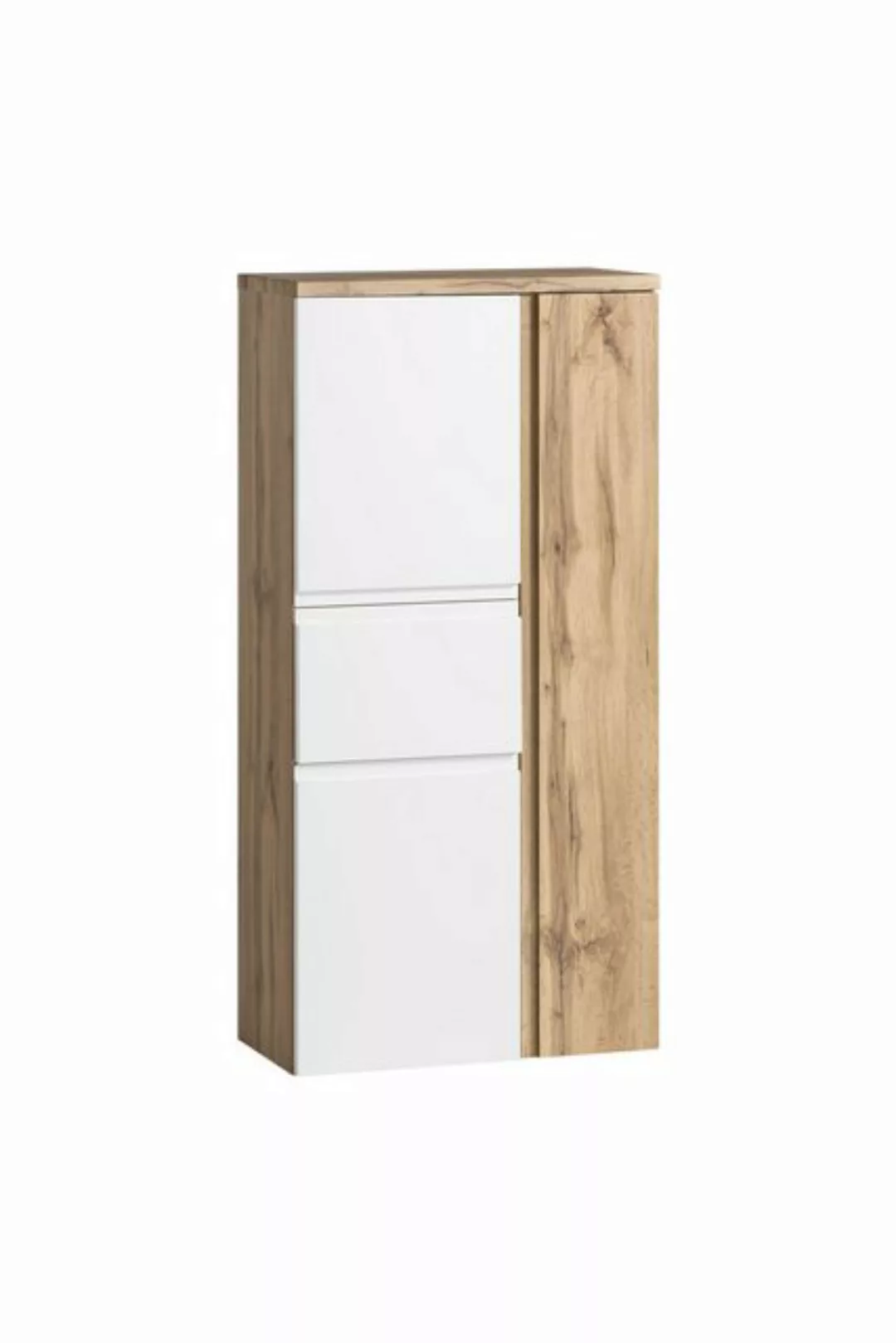 freiraum Midischrank Paris in weiß/ Wotaneiche, MDF - 65x130x35cm (BxHxT) günstig online kaufen