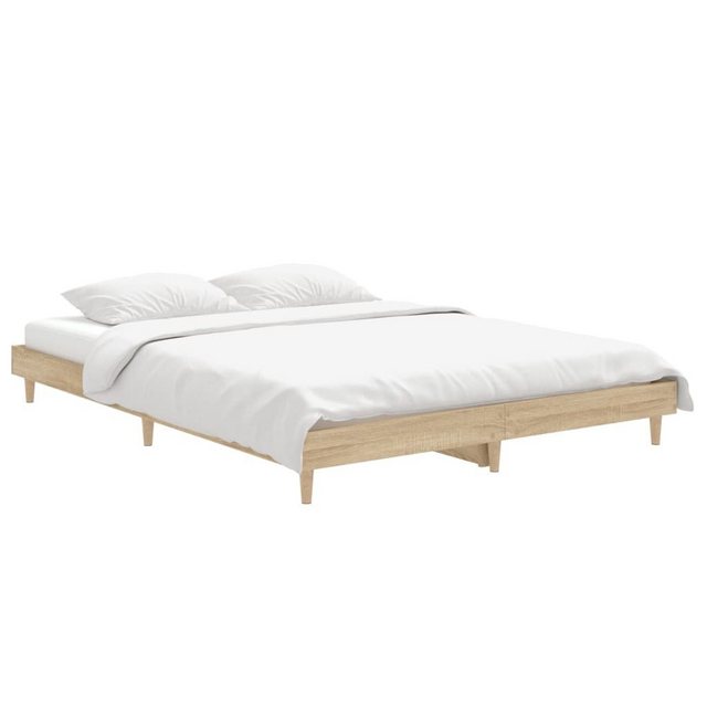 furnicato Bettgestell Sonoma-Eiche 135x190 cm Holzwerkstoff (1-tlg) günstig online kaufen