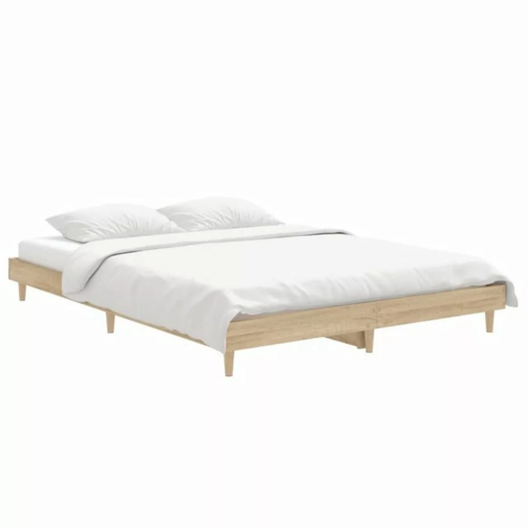 furnicato Bettgestell ohne Matratze Sonoma-Eiche 140x190 cm Holzwerkstoff ( günstig online kaufen