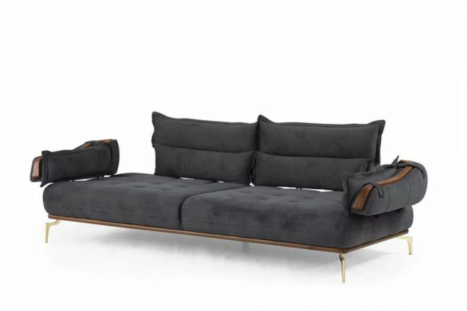 JVmoebel 3-Sitzer Perfekte 3-Sitzer Sofa Modern Holz Wohnzimmer Möbel Grau günstig online kaufen