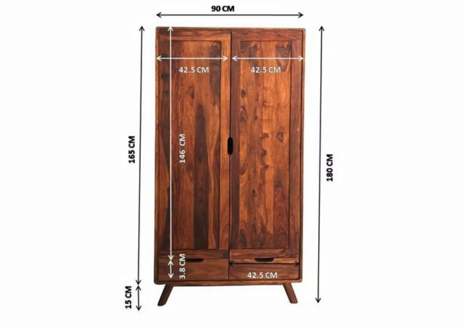 Massivmoebel24 Dreh-/Schwebetürenschrank Schrank Sheesham 90x45x180 walnuss günstig online kaufen