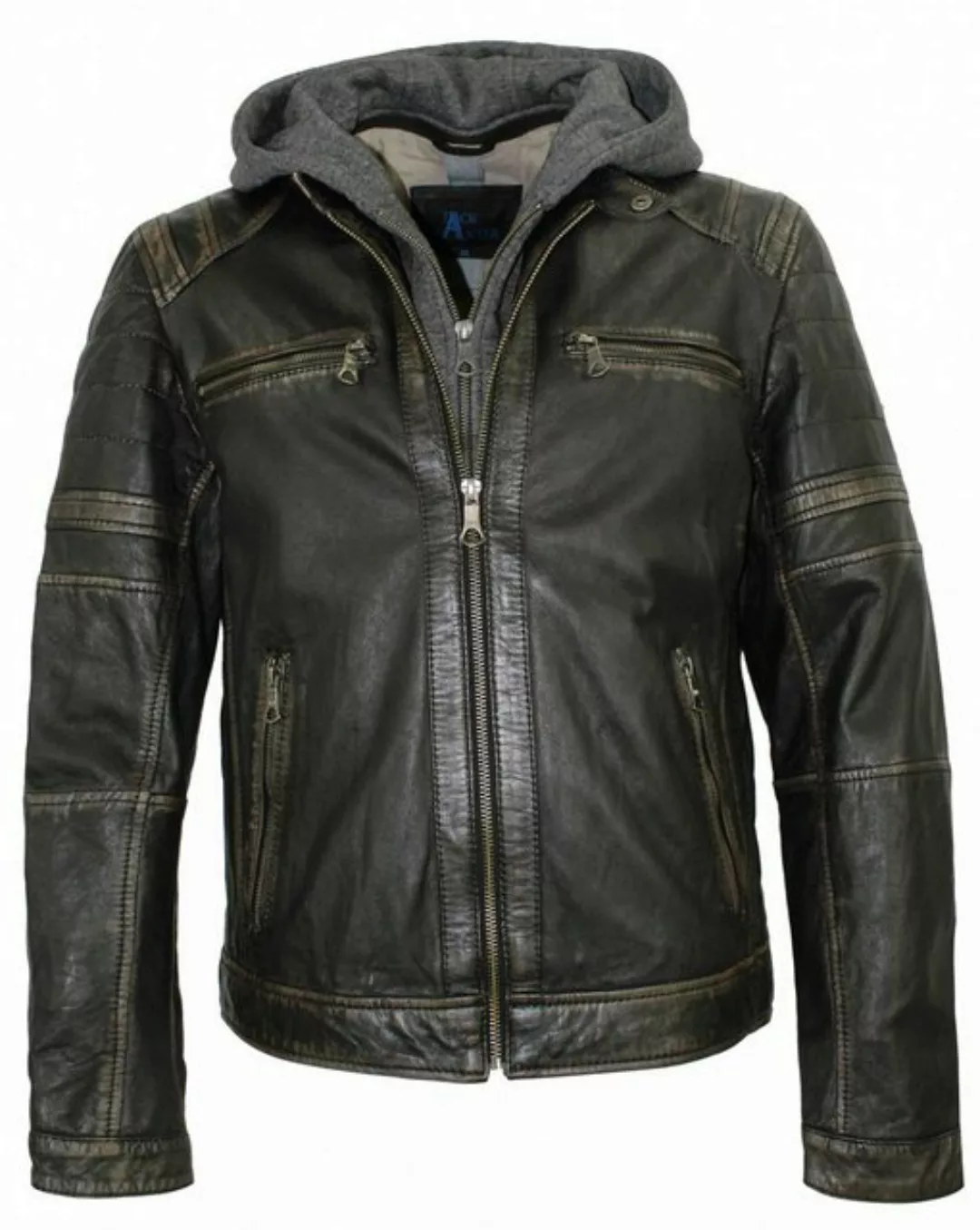 JACK HANTER Lederjacke Bikerjacke / Bikerstyle günstig online kaufen