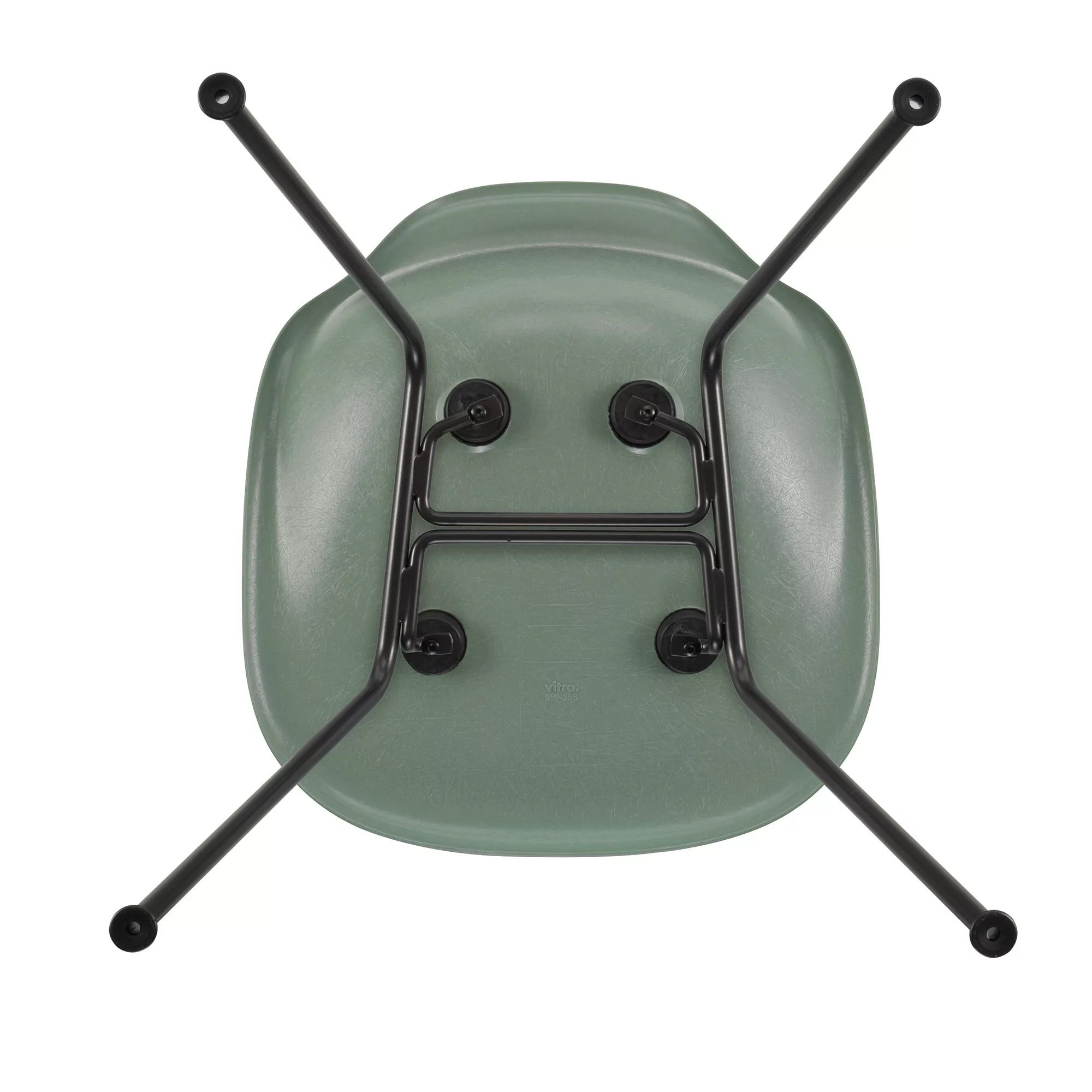 Vitra - Eames Fiberglass Side Chair DSX schwarz - meeresschaum grün/Sitzsch günstig online kaufen