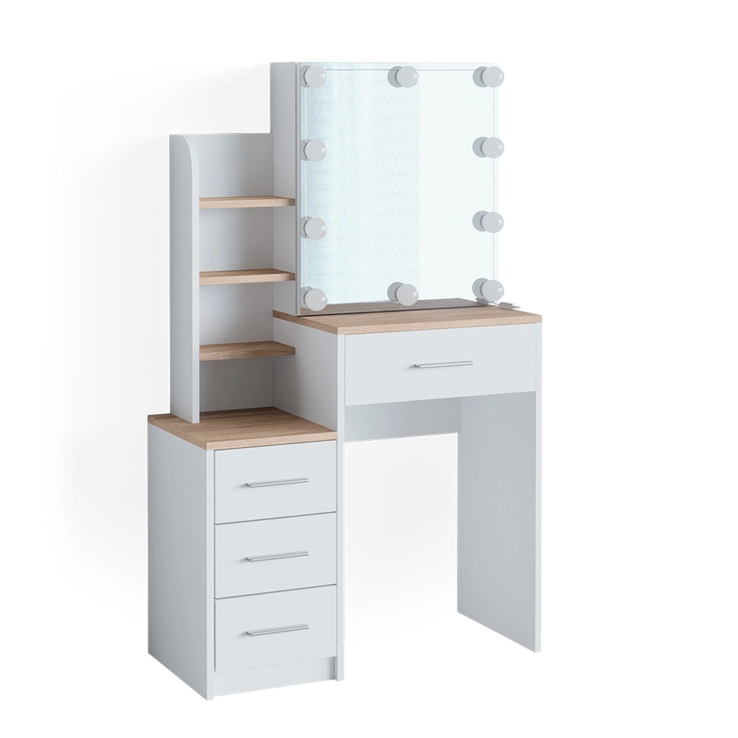 Vicco Schminktisch Conrada, Weiß/Sonoma, 80 cm günstig online kaufen