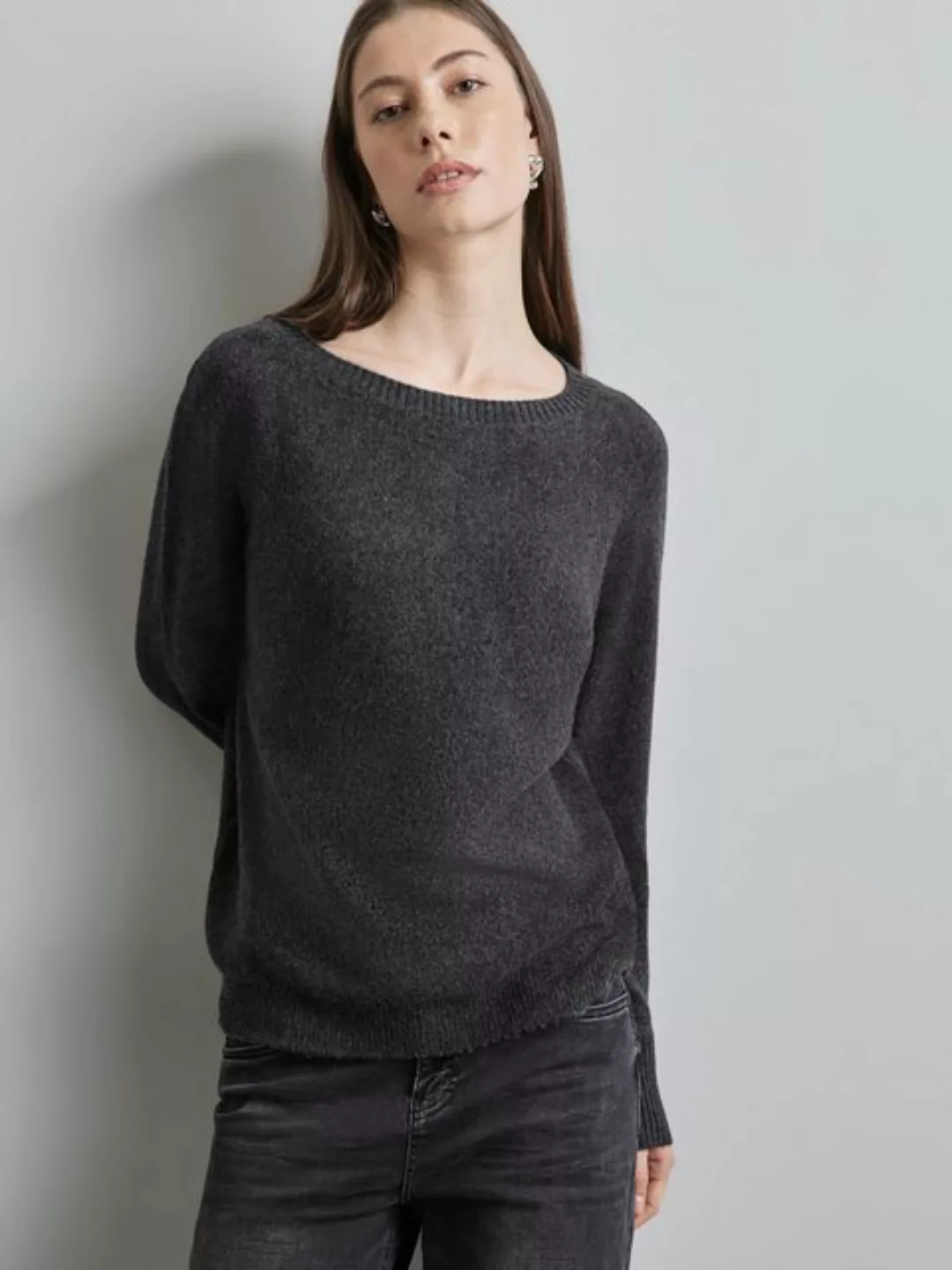 STREET ONE Strickpullover - Damen Dolman Pullover - U-Boot-Ausschnitt, Lang günstig online kaufen