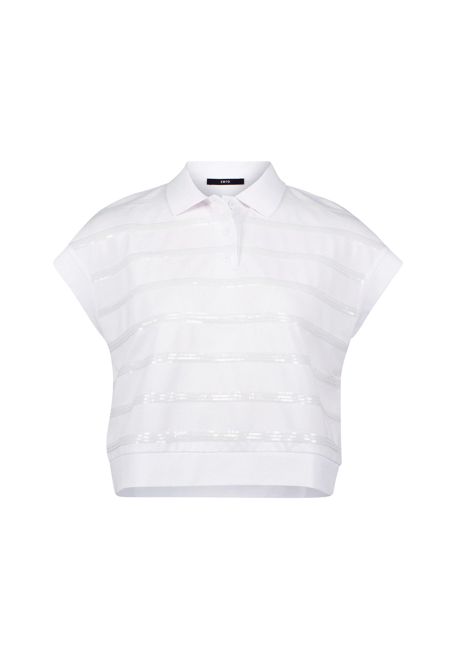 Zero Kurzarmshirt zero Poloshirt mit Pailletten günstig online kaufen