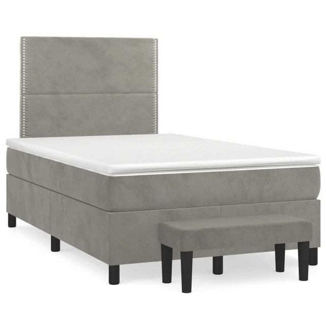 vidaXL Boxspringbett Boxspringbett mit Matratze und Fusshocker Samt (120 x günstig online kaufen