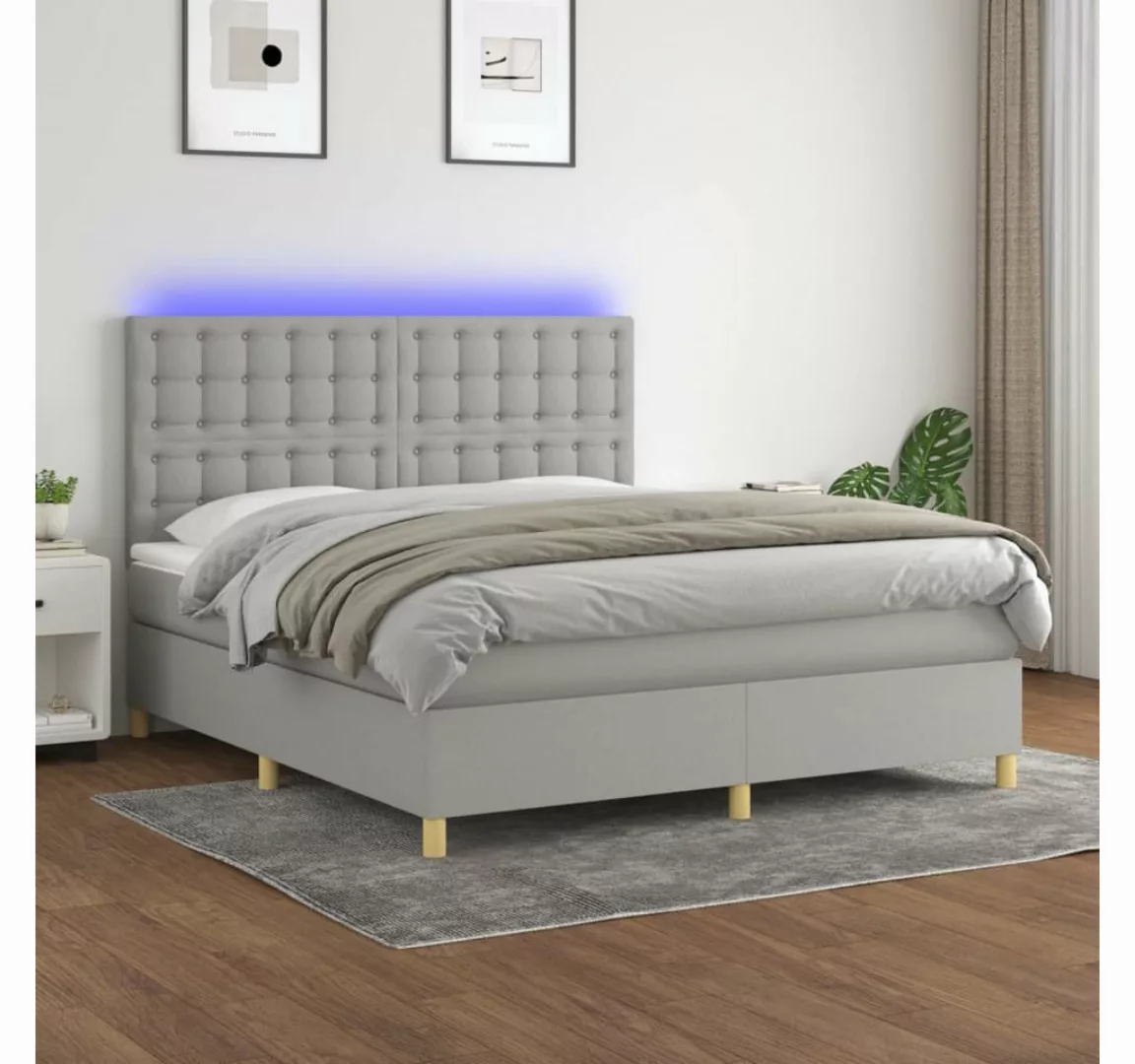 vidaXL Boxspringbett Bett Boxspringbett mit Matratze & Topper & LED (160 x günstig online kaufen