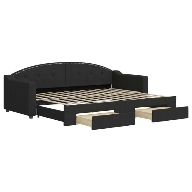 vidaXL Gästebett Gästebett Tagesbett Ausziehbar mit Schubladen Schwarz 80x2 günstig online kaufen