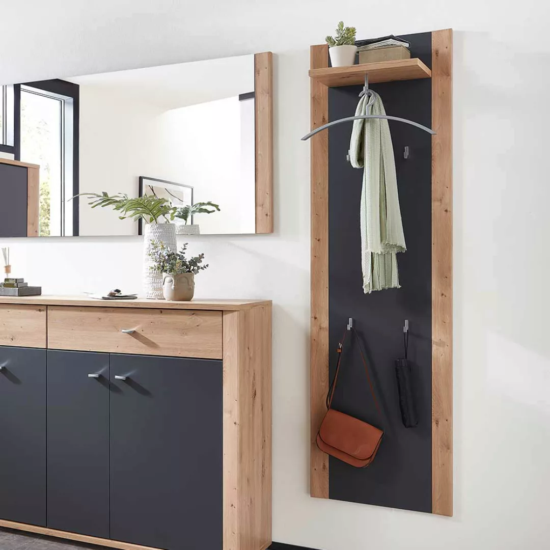 Wandgarderobe in modernem Design Dunkelgrau günstig online kaufen