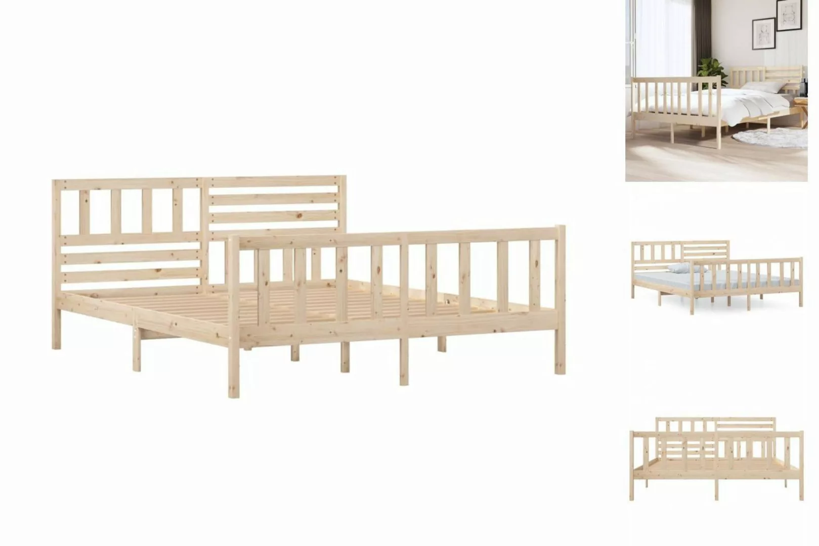 vidaXL Bettgestell Massivholzbett 140x190 cm Bett Bettgestell Bettrahmen günstig online kaufen