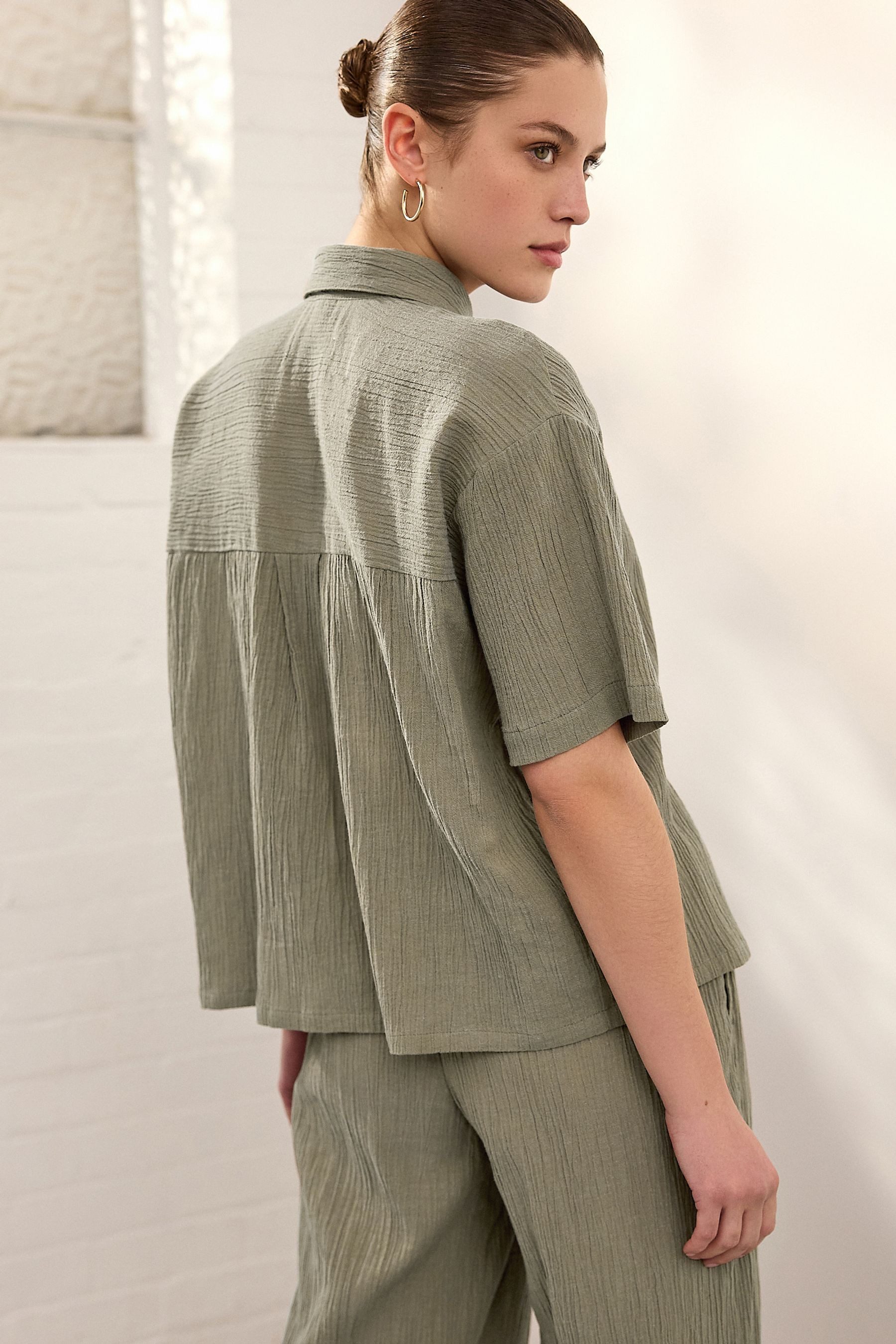 Next Kurzarmhemd Leinenbluse – Petite (1-tlg) günstig online kaufen