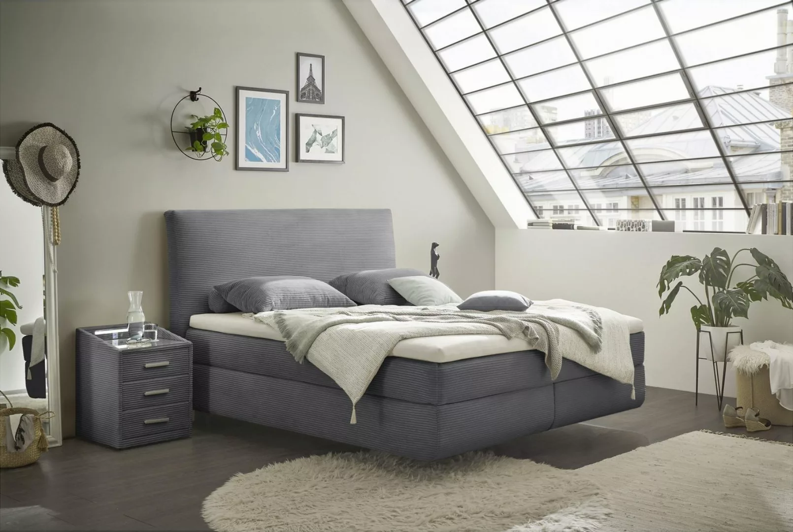 ED EXCITING DESIGN Boxspringbett "Marbella", Duo-Matratze- harte Kokosmatte günstig online kaufen