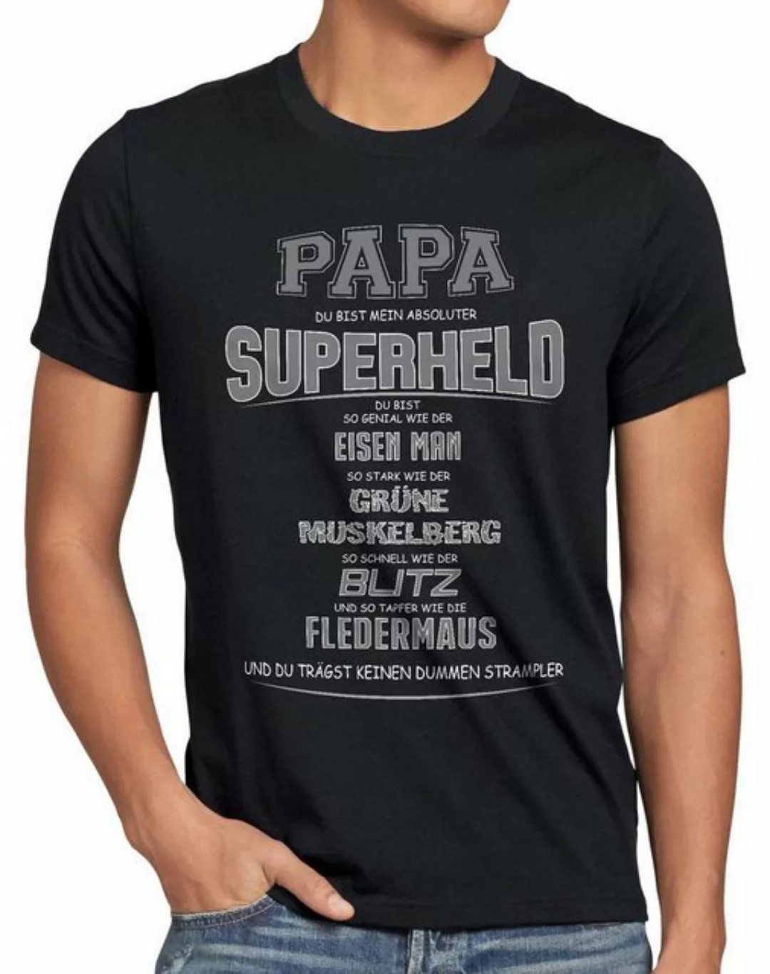 Print-Shirt Herren T-Shirt Papa Superheld Super Held Hero Fun Funshirt Spru günstig online kaufen