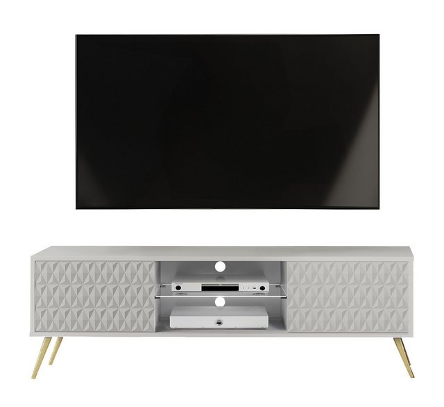 Furnix TV-Schrank FURNIX TV-Kommode Patrion 135 cm Fernsehschrank mit Metal günstig online kaufen