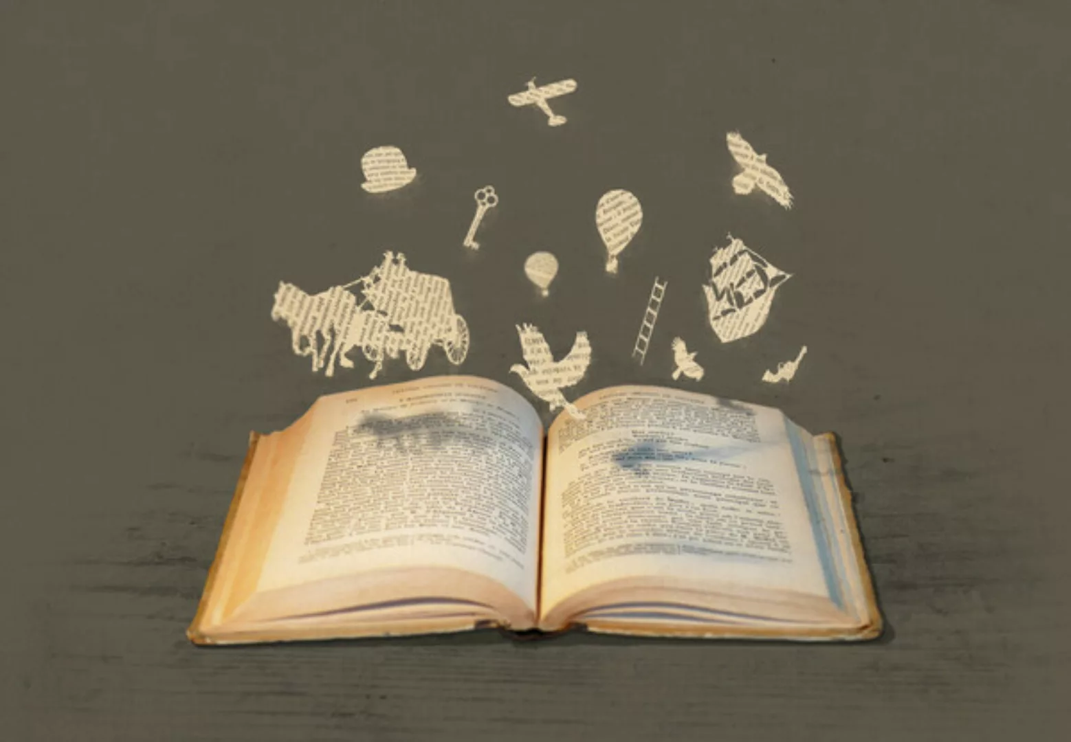 Poster / Leinwandbild - Geflügeltes Wort - Illustration Aus Der Bücherwelt günstig online kaufen