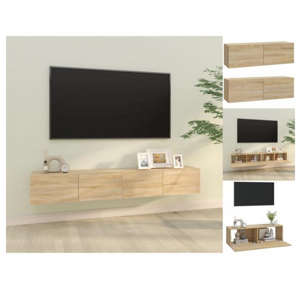 vidaXL TV-Schrank TV-Wandschränke 2 Stk Sonoma-Eiche 100x30x30 cm Spanplatt günstig online kaufen